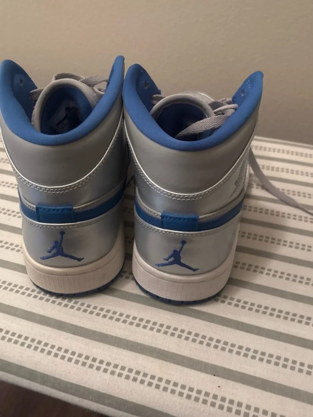Jordan Mid-Top Sneakers in Gray and Blue